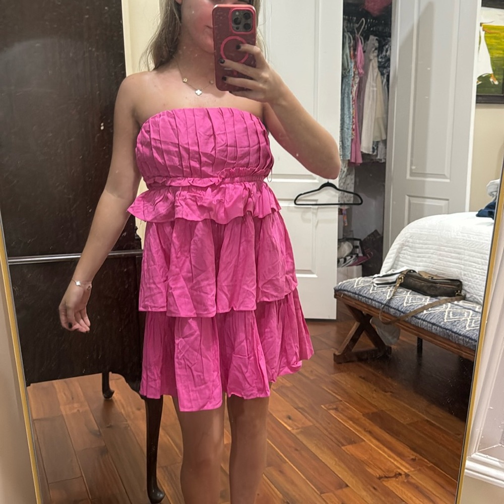 Lena pink strapless dress